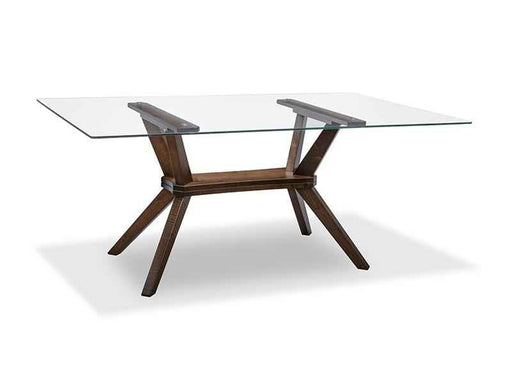 Tribeca Double Pedestal Glass Top Dining Table Collection