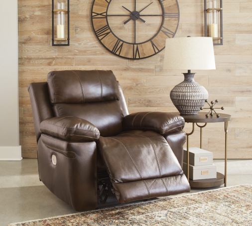Edmar Power Recliner Chair with Adjustable Headrest in Chocolate