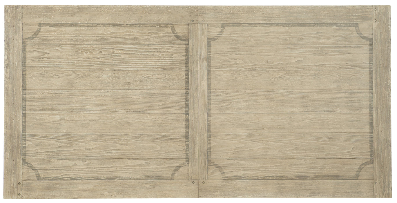 Ciao Bella 84in Trestle Table with 2-18in Leaves-Flaky White/Black