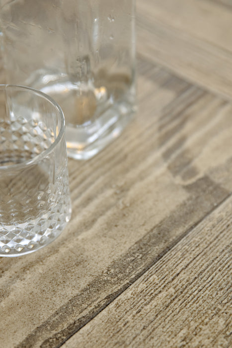 Ciao Bella 84in Trestle Table with 2-18in Leaves-Flaky White/Black