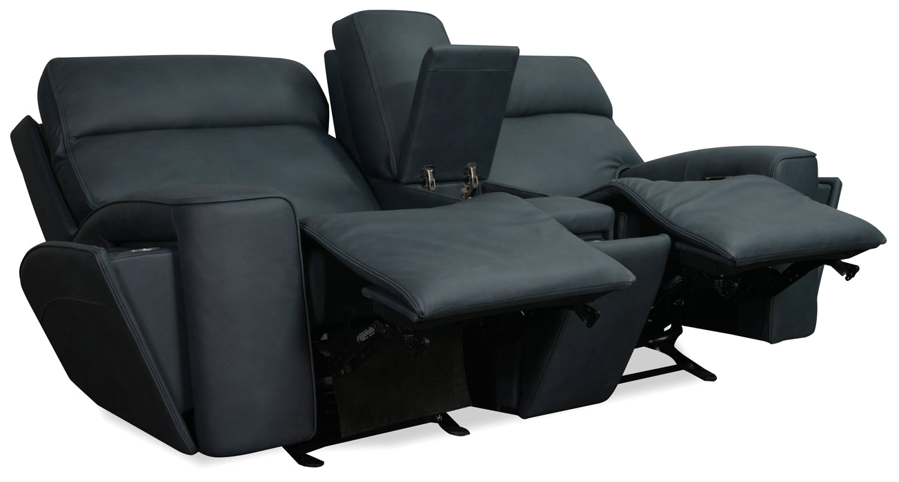 Riverton Power Gliding Console Loveseat with Power Headrest and Lumbar