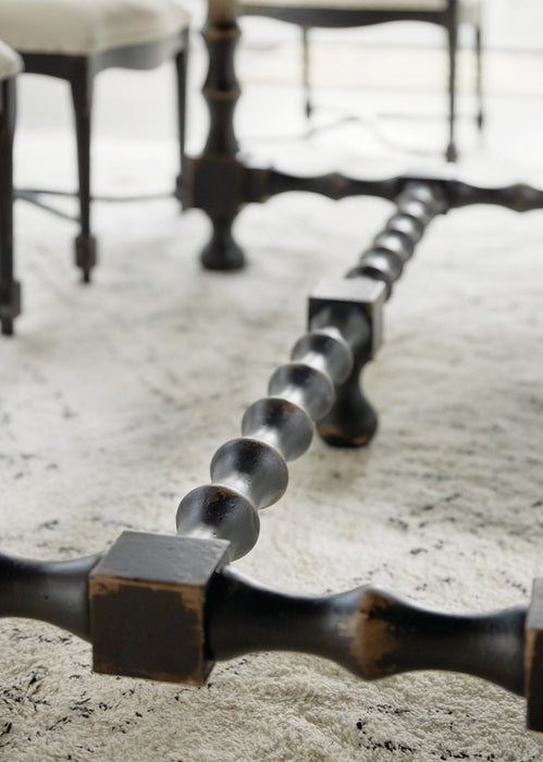 Ciao Bella 84in Trestle Table with 2-18in Leaves-Flaky White/Black