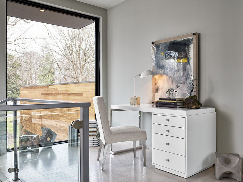 Modern Whitley Writing Desk Pearl Silver