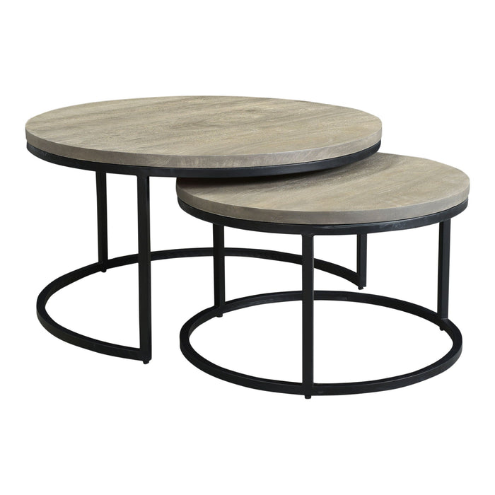 Drey Round Nesting Coffee Tables (set Of 2) Gray