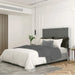 Lucille 60" Queen Bed in Grey with Silver Detail - Furniture Depot