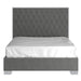 Lucille 60" Queen Bed in Grey with Silver Detail - Furniture Depot