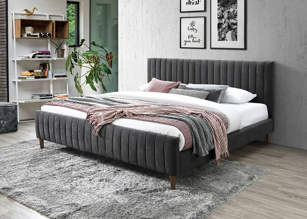 HANNAH-78'' BED-CHARCOAL - Furniture Depot