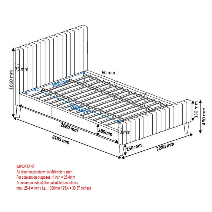 HANNAH-78'' BED-CHARCOAL - Furniture Depot