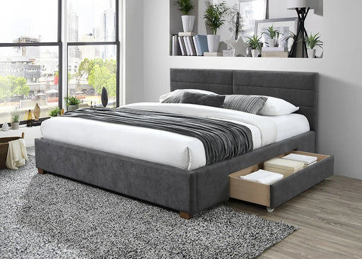 Emilio 78" King Platform Bed with Drawers in Charcoal - Furniture Depot