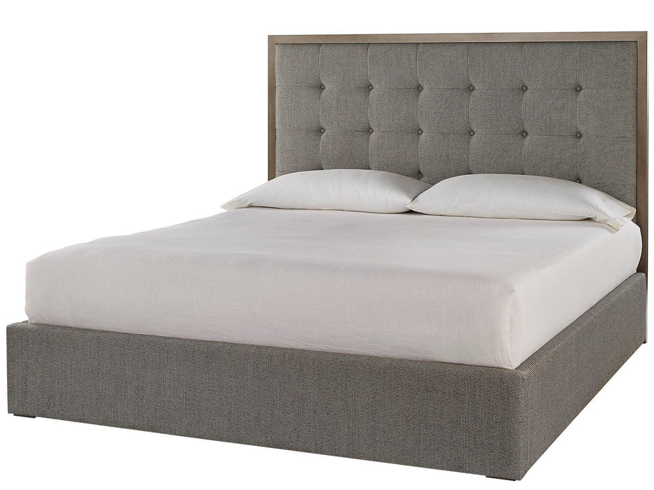 Modern Panel Bed Pearl Silver