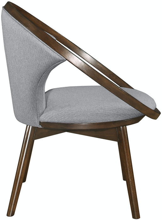 Lowery Living Room Accent Chair - Gray with walnut frame