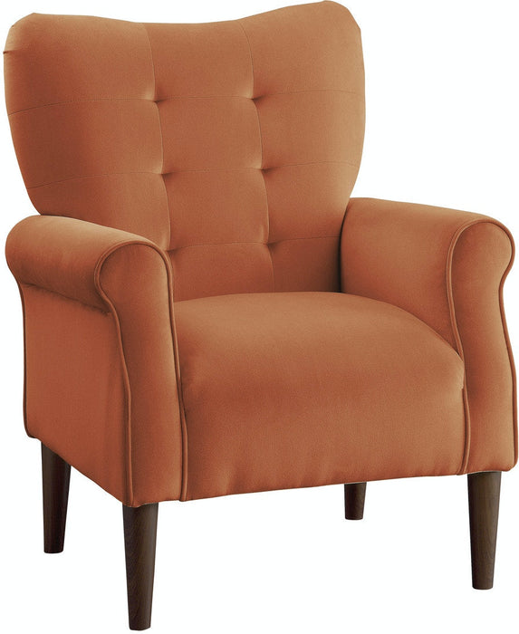 Kyrie Accent Chair - Orange Velvet