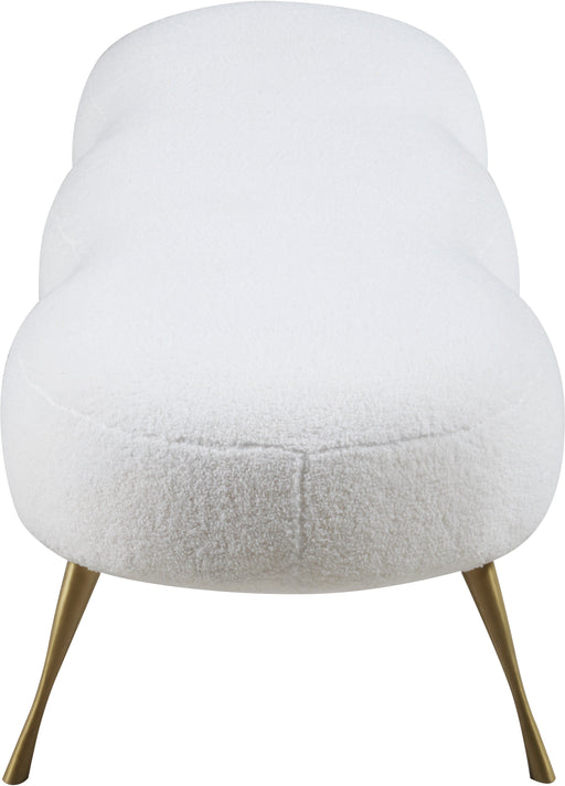 Nube White Faux Sheepskin Fur Bench - Sterling House Interiors