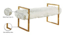Chloe White Faux Fur Bench - Sterling House Interiors