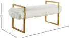 Chloe White Faux Fur Bench - Sterling House Interiors