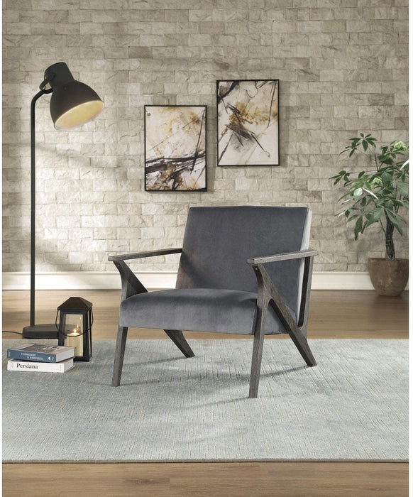 Coriana Accent Chair - Grey Velvet
