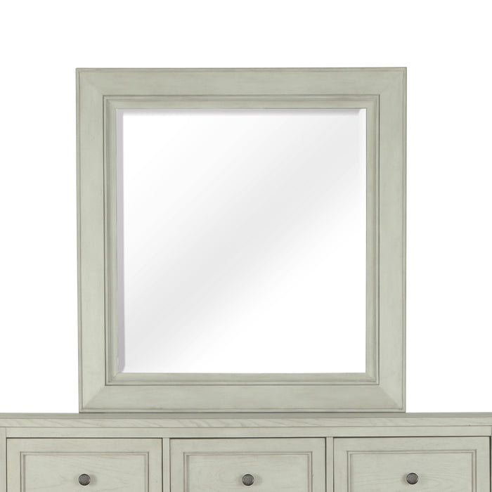 Raelynn Portrait Concave Framed Mirror In Weathered White