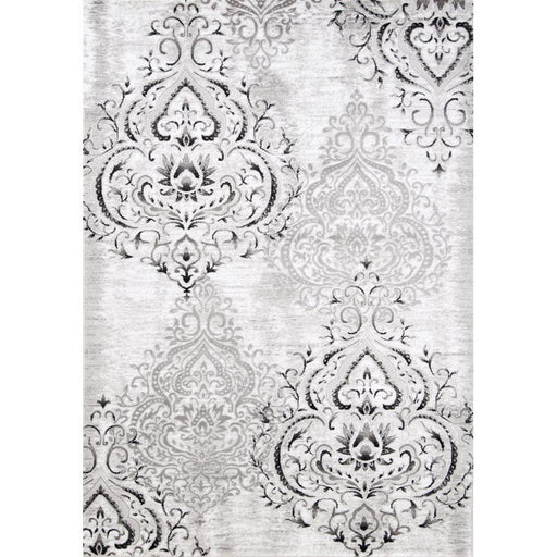 Platinum Venetian Silver Damask Rug - Sterling House Interiors