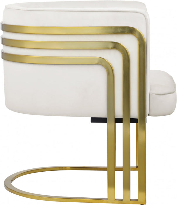 Raes Cream Velvet Accent Chair - Sterling House Interiors