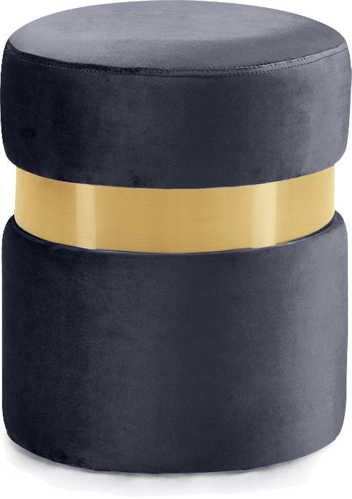 Hailey Velvet Ottoman/Stool - Sterling House Interiors