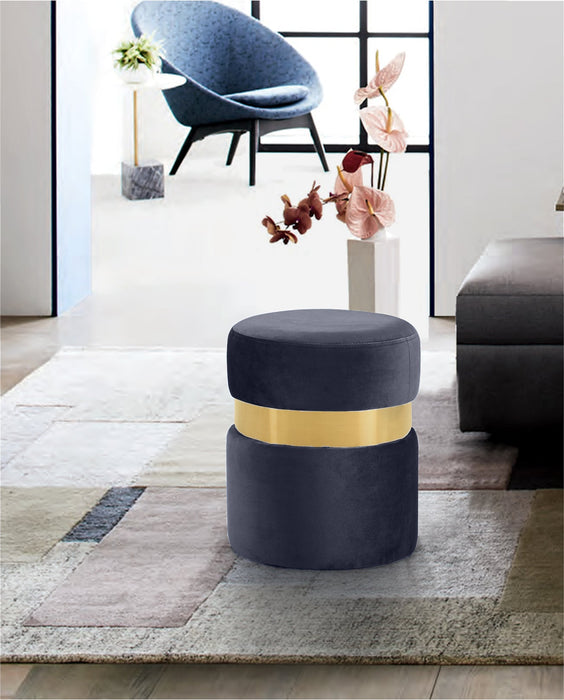 Hailey Velvet Ottoman/Stool - Sterling House Interiors