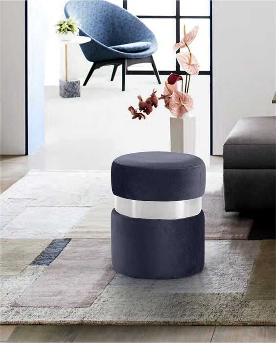 Hailey Velvet Ottoman/Stool - Sterling House Interiors