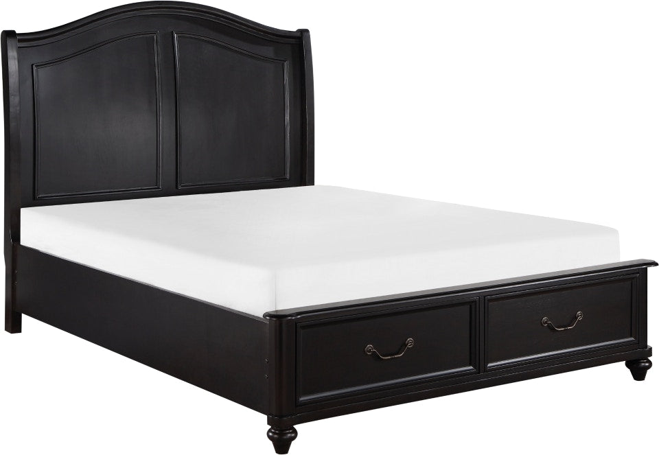 Herman Queen Platform Bed With Footboard Storage 4pc Set