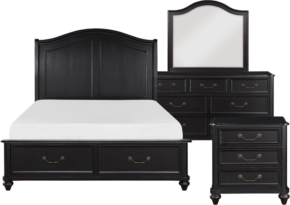 Herman Queen Platform Bed With Footboard Storage 4pc Set