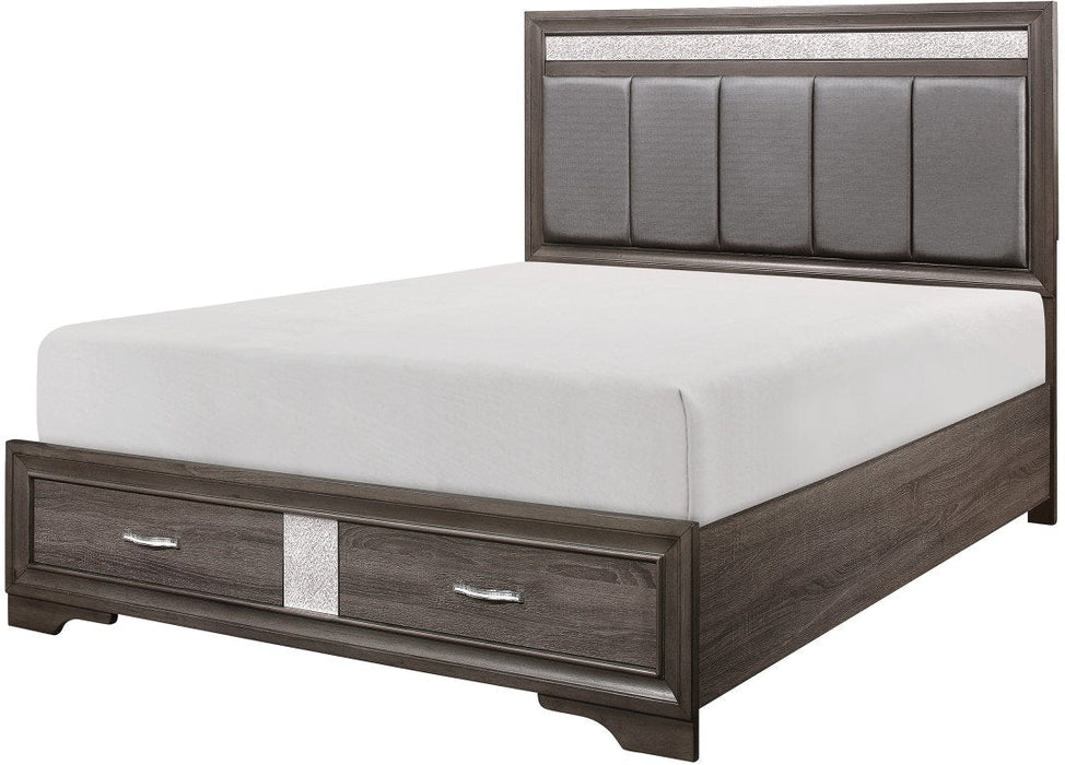 Luster Queen Platform Bed With Footboard Storage 4pc Set