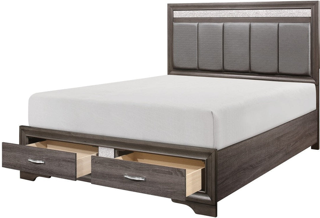 Luster Queen Platform Bed With Footboard Storage