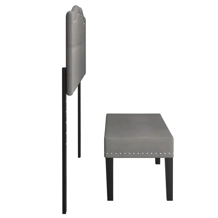 Aurora Double/Queen Adjustable Height Headboard with Bench in Grey - Furniture Depot
