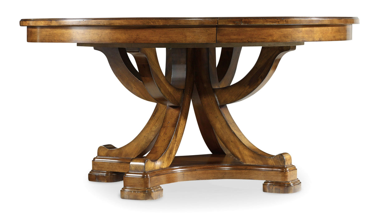 Tynecastle Round Pedestal Dining Table With One 18" Leaf