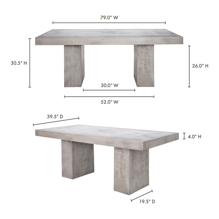 Antonius Outdoor Dining Table Gray