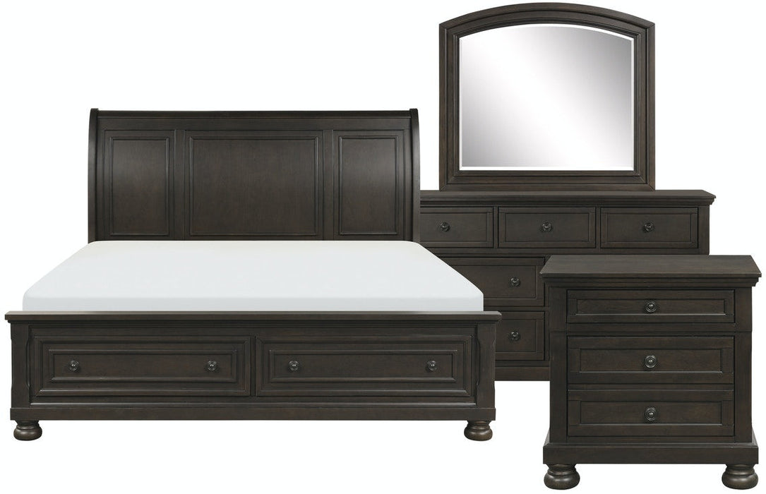 Begonia Queen Platform Bed With Footboard Storage 4pc Set