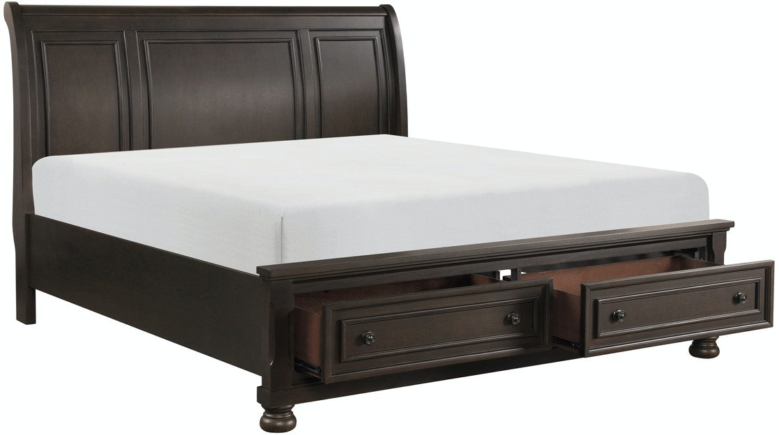 Begonia Queen Platform Bed With Footboard Storage