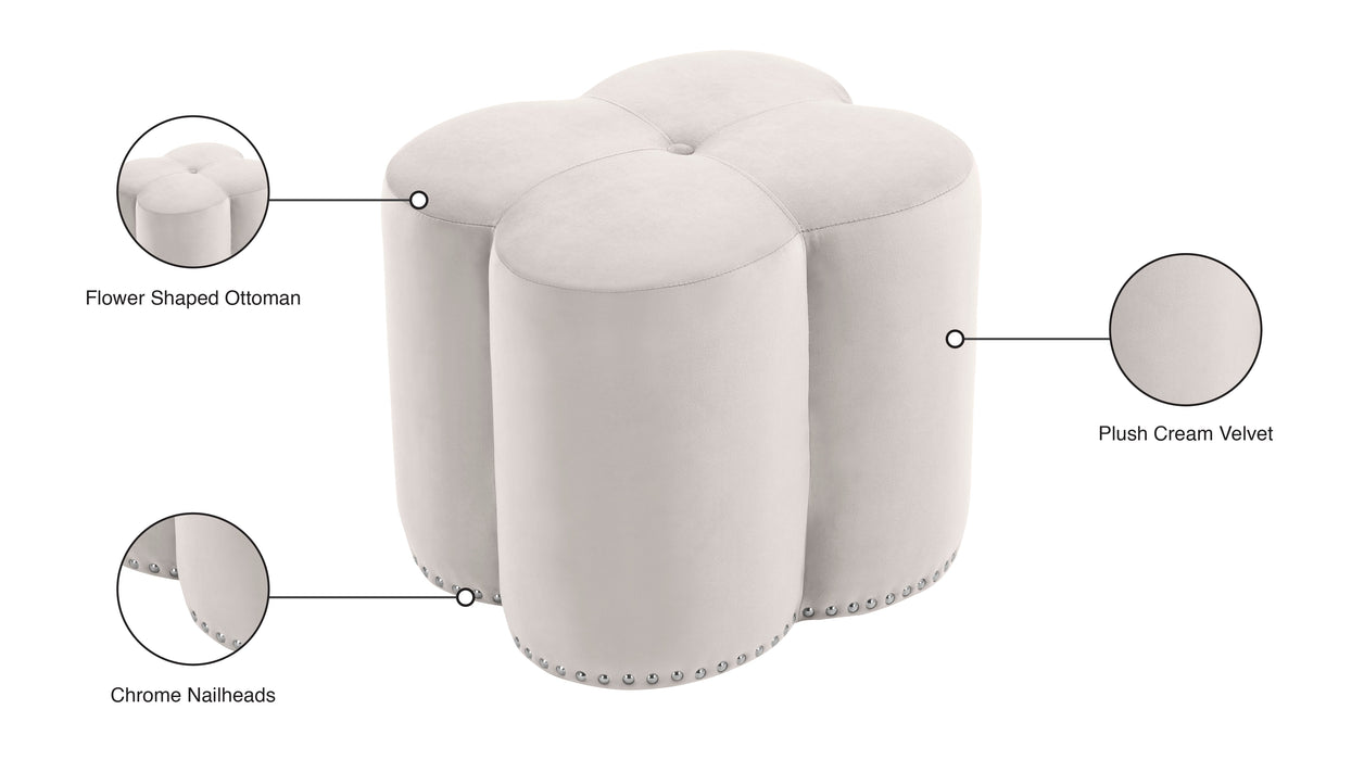 Clover Velvet Ottoman - Sterling House Interiors