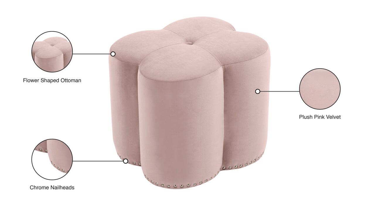 Clover Velvet Ottoman - Sterling House Interiors