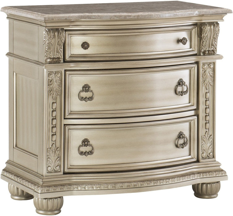 Cavalier Bedroom Night Stand - Silver