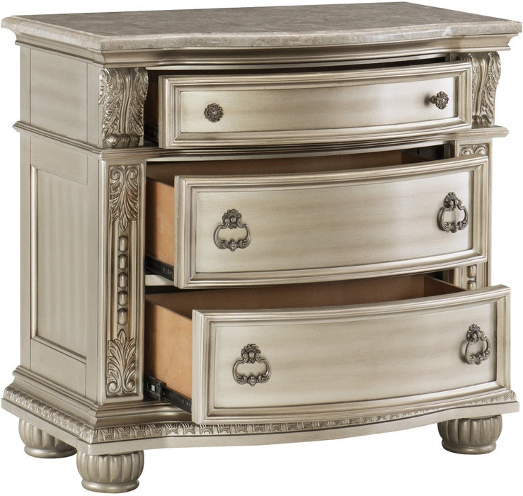 Cavalier Bedroom Night Stand - Silver