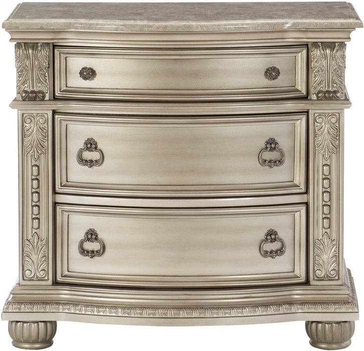 Cavalier Bedroom Night Stand - Silver