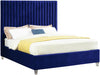 Cambodia Navy Blue Velvet Bed - Sterling House Interiors