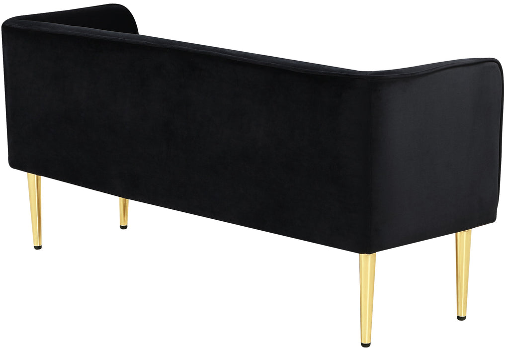 Audrey Black Velvet Bench - Sterling House Interiors