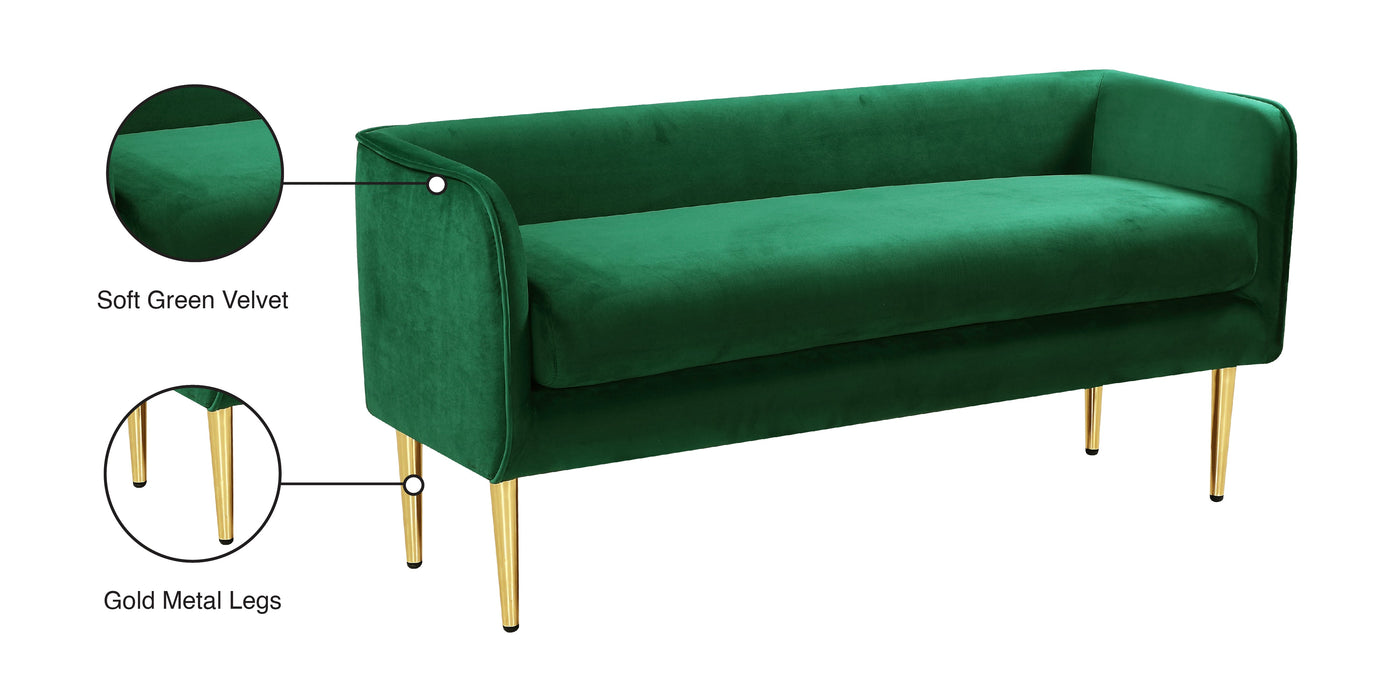 Audrey Black Velvet Bench - Sterling House Interiors