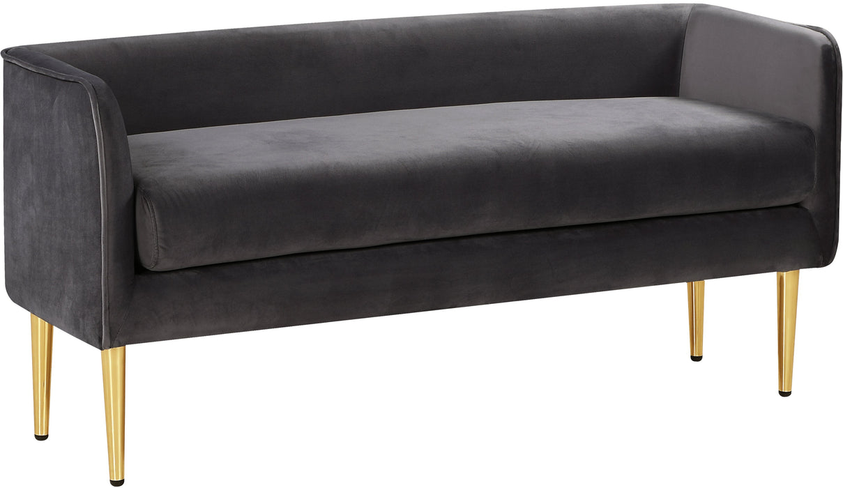 Audrey Black Velvet Bench - Sterling House Interiors