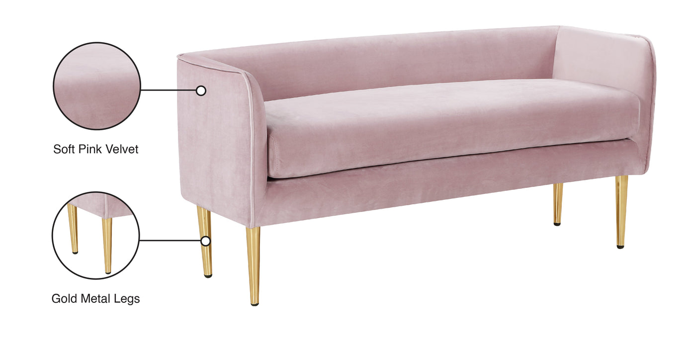Audrey Black Velvet Bench - Sterling House Interiors