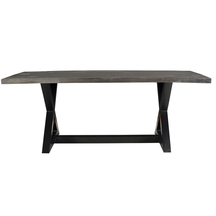 Zax Rectangular Dining Table in Distressed Grey - Furniture Depot