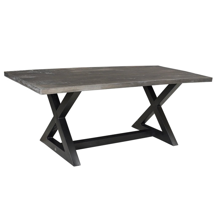 Zax Rectangular Dining Table in Distressed Grey - Furniture Depot
