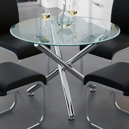 Solara II Round Dining Table in Chrome - Furniture Depot