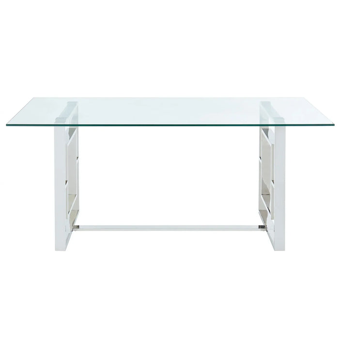 Eros Rectangular Dining Table in Silver - Furniture Depot
