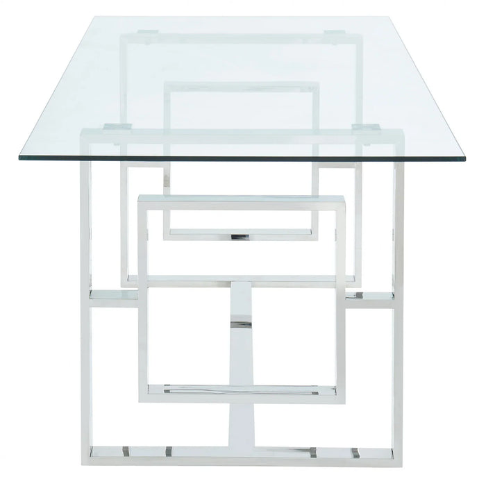 Eros Rectangular Dining Table in Silver - Furniture Depot